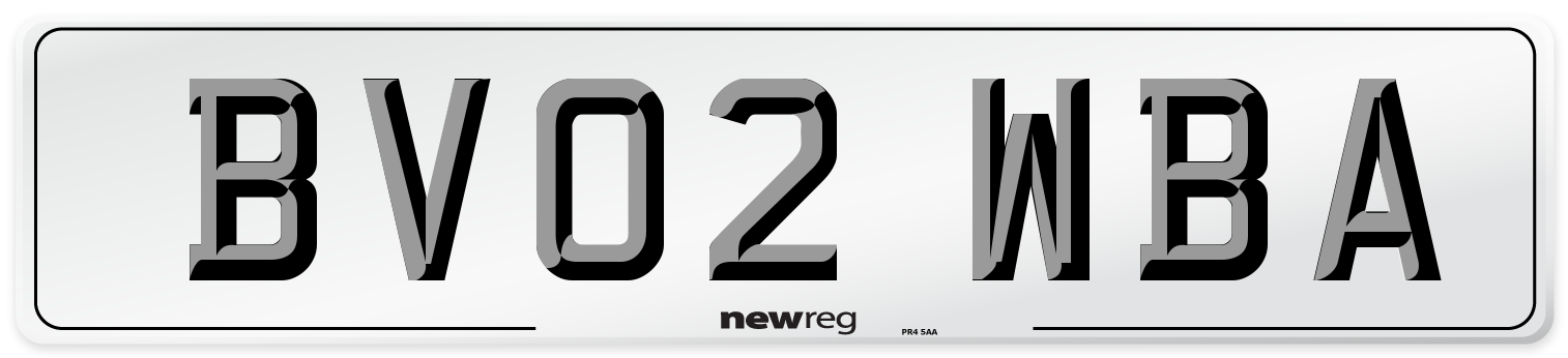 BV02 WBA Number Plate from New Reg